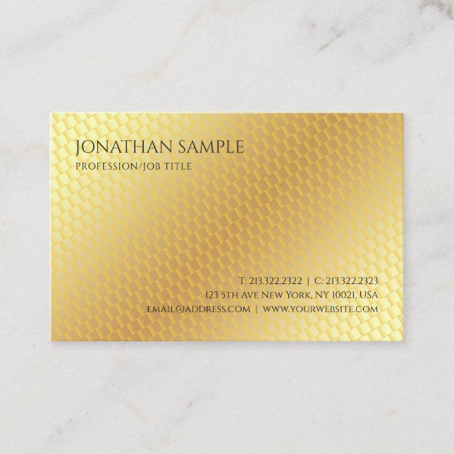 Eleganten professionell ser modern ut i Guld Visitkort (Framsida)