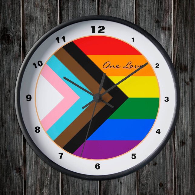Eleganten Progress Rainbow, Modern Home/Pride Rund Klocka (Skapare uppladdad)