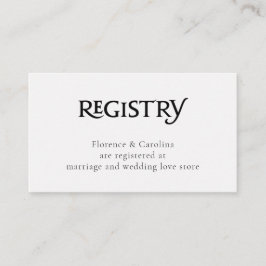 Eleganten QR Code White Chic Enkel registrering Tilläggskort