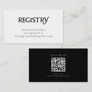 Eleganten QR Code White Chic Enkel registrering Tilläggskort