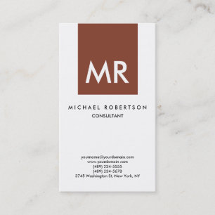 Eleganten Quality Brown White Monogram är unik Visitkort