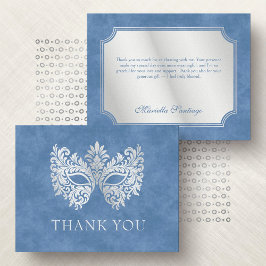 Eleganten Quinceanera, Blue Masqueramasken Tack Kort