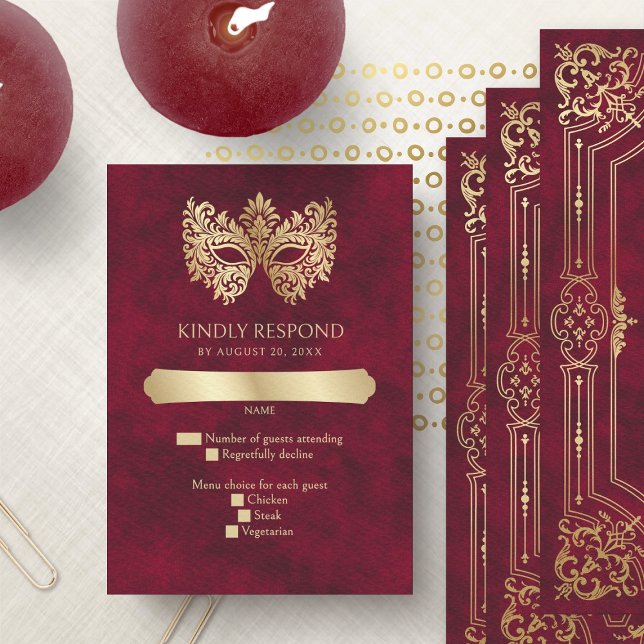Eleganten Quinceanera, Red Masqueramasken OSA Kort (Skapare uppladdad)