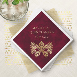 Eleganten Quinceanera, Red Masqueramasken Pappersservett