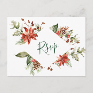 ELEGANTEN Red Poinsettia Bröllop OSA Vykort