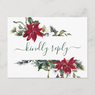 ELEGANTEN Red Poinsettia Bröllop OSA Vykort