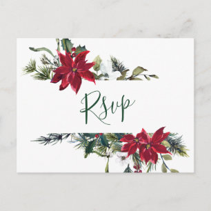 ELEGANTEN Red Poinsettia Bröllop OSA Vykort