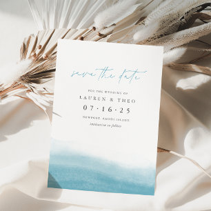 Eleganten Reef Tides Enkel kustvattenfärg Spara Datumet