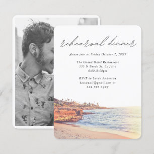 Eleganten Rehearsal Dinner La Jolla Cove Bröllop Tilläggskort