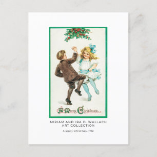 Eleganten Retro Fine Art Helgdag vid jul Vykort