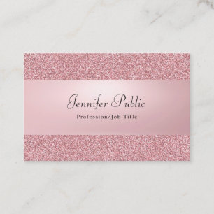 Eleganten Ro Glitter Handskriven Namn Modern Visitkort