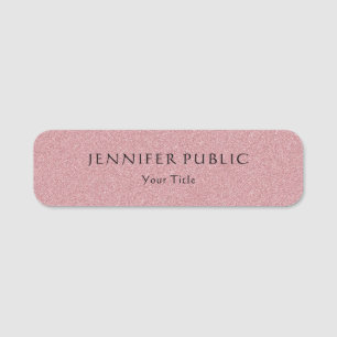 Eleganten Ro Glitter Modern Professionell Namnbricka
