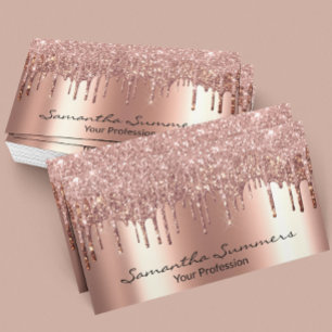 Eleganten Ro Guld Drips Metall Anpassa Glitter Visitkort
