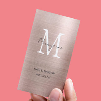 Eleganten Ro Guld Monogram Modern Visitkort