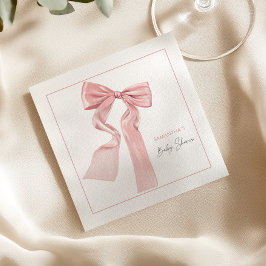 Eleganten rosa Bow Baby Shower Papper Pappersservett