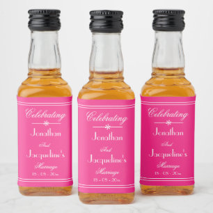 Eleganten Rosa för Chic i Namn Mini Spritflaskor Etikett