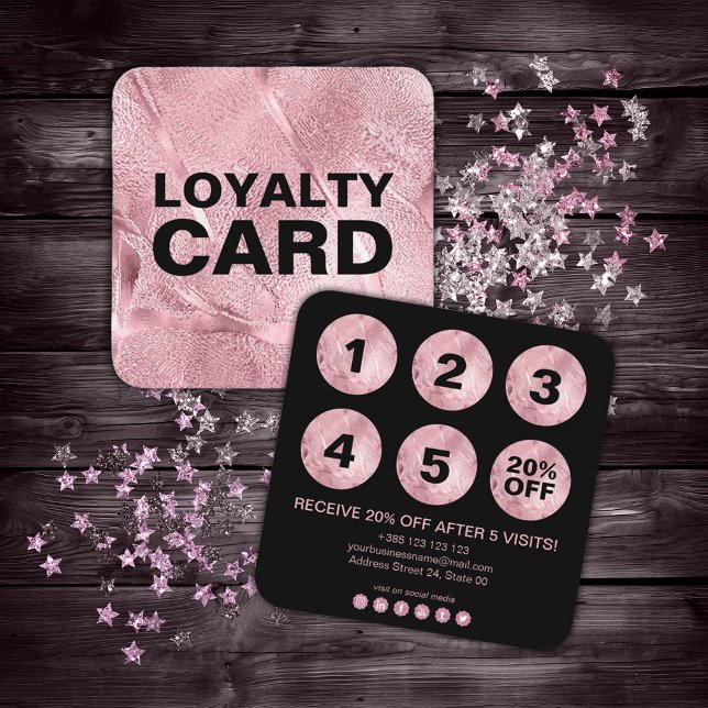 Eleganten rosa Glossy Paint Lojalitetskort (Skapare uppladdad)