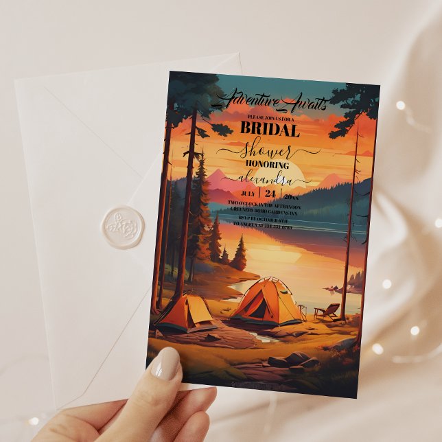 Eleganten Rustic Möhippa i bergsskogen Inbjudningar (Skapare uppladdad)