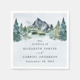 Eleganten Rustic Thmet Bröllop Pappersservett