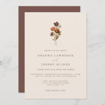 Eleganten Rustik Blommigt Minimal Bröllop | Inbjud