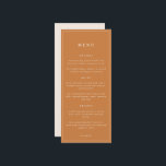 Eleganten Rustik Blommigt Minimal Bröllop | Meny<br><div class="desc">Den ömtåliga samlingen av Bloom Paperie i elegant bröllop har buketter för höstbuketter och blommigt med häpnadsväckande falltema färg. Anpassa den här bröllop-menyn med planerade poster,  nätanslutningar och underordnade objekt. Den här versionen har vår huvuddesign inslag,  inverterad för extra kontrast.</div>