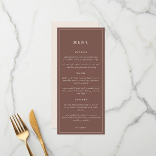 Eleganten Rustik Blommigt Minimal Bröllop Meny