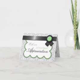 Eleganten Sage & Grått Damask Tack för dina kort