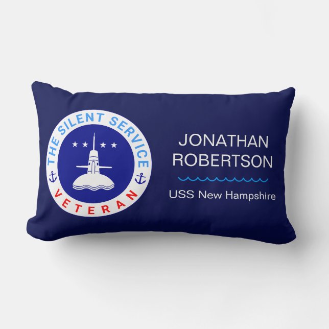 Eleganten Silent Service Veteran Lumbarkudde (Framsida)