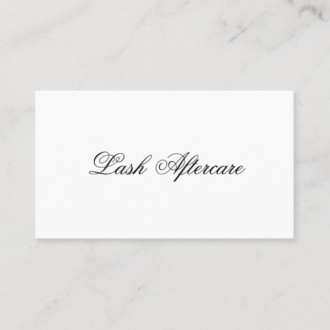 Eleganten Simple Modern Aftercare Lash Visitkort (Framsida)