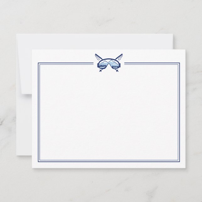 Eleganten Ski Winter Äventyr Stationery Tack Kort (Framsida)