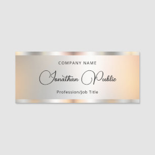 Eleganten Skriptformatmall Silver, typografi Namnbricka