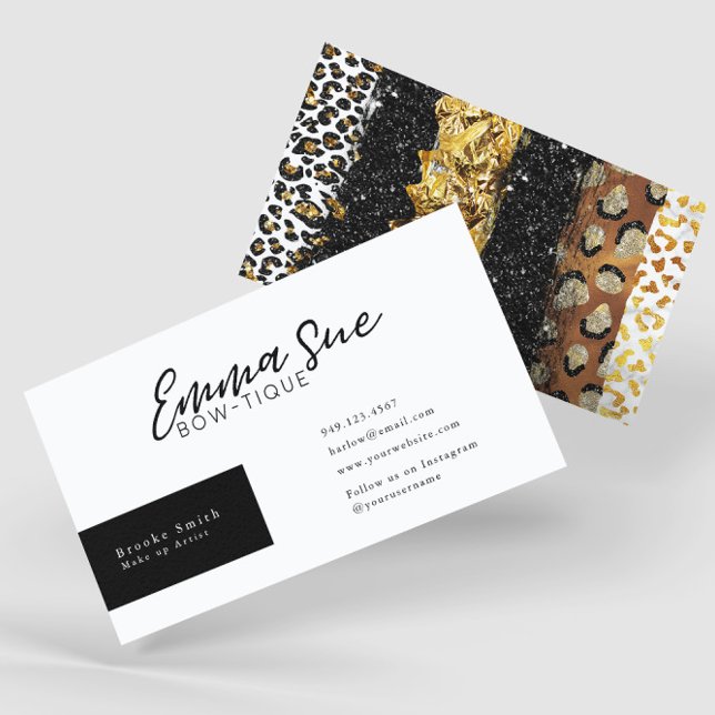 Eleganten Skriv ut guld Cheetah Leopard  Lägg till Visitkort (Skapare uppladdad)