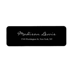 Eleganten skrivar totalt svart läsbar Handwrite Returadress Etikett