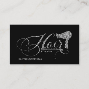 Eleganten skrivev ut silverglitter skrivar visitkort