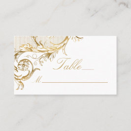 Eleganten Skugga för vintage Guld Blommigt, Bröll Placeringskort