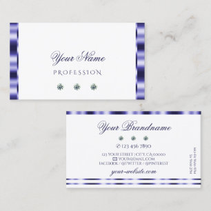 Eleganten snyggt Blue and White Sparkling Jewels Visitkort