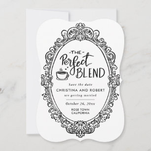 Eleganten Spara datum Perfekt Blandningskkaffe Ä Inbjudningar