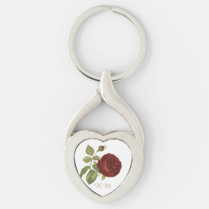 Eleganten steg twisted heart silverfärgad nyckelring