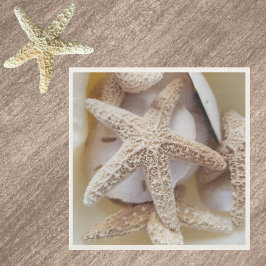 Eleganten Stjärnfisk och sanddörrar Kusten Pappersservett