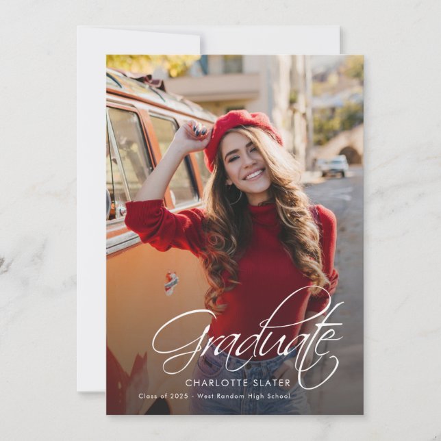 Eleganten Studenten 2025 Photo Calligraphy Meddelande (Framsida)