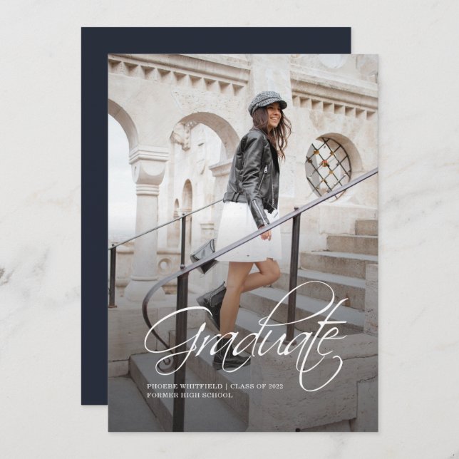 Eleganten Studenten 2025 Photo Script Meddelande (Fram/baksida)