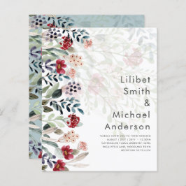 Eleganten Sublime Burgundy Blue Wildblomma Bröllop