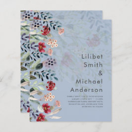 Eleganten Sublime Burgundy Blue Wildblomma Bröllop