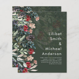 Eleganten Sublime Burgundy Blue Wildblomma Bröllop