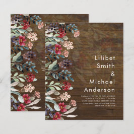 Eleganten Sublime Burgundy Blue Wildblomma Bröllop