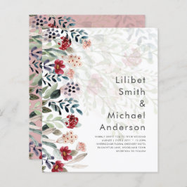 Eleganten Sublime Burgundy Blue Wildblomma Bröllop