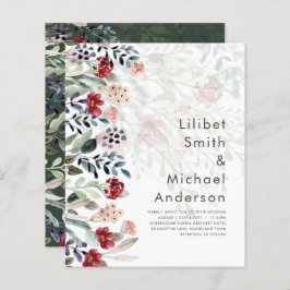 Eleganten Sublime Burgundy Blue Wildblomma Bröllop