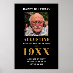 Eleganten Svart Guld i Chicen Fotomall för födelse Poster