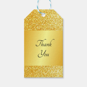 Eleganten Tack Text Faux Guld Glitter tom Presentetikett