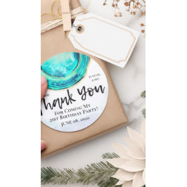 Eleganten Teal & Guld Agate Geode, Tack Runt Klistermärke